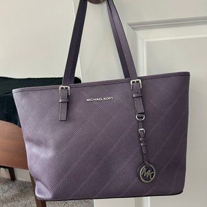 Michael Kors Quilted Purple Shoulder Bag